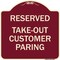 Signmission Reserved Take-Out Customer Parking Heavy-Gauge Aluminum Architectural Sign, 18" x 18", BU-1818-23220 A-DES-BU-1818-23220 - alternate 1